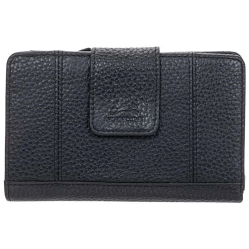 Mancini Pebble RFID Genuine Leather Bi-fold 17-Slot Clutch Wallet