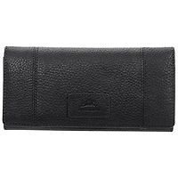 Mancini Pebble RFID Genuine Leather Tri-fold Clutch Wallet - Black