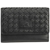 Mancini Basket Weave RFID Genuine Leather Tri-fold Clutch 8-Slot Wallet
