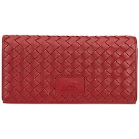Mancini Basket Weave RFID Genuine Leather Tri-fold Clutch Wallet