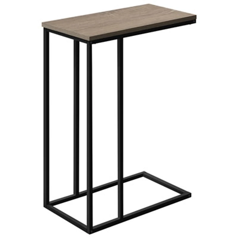 Monarch Contemporary Rectangular C-Shelf Accent Table - Dark Taupe
