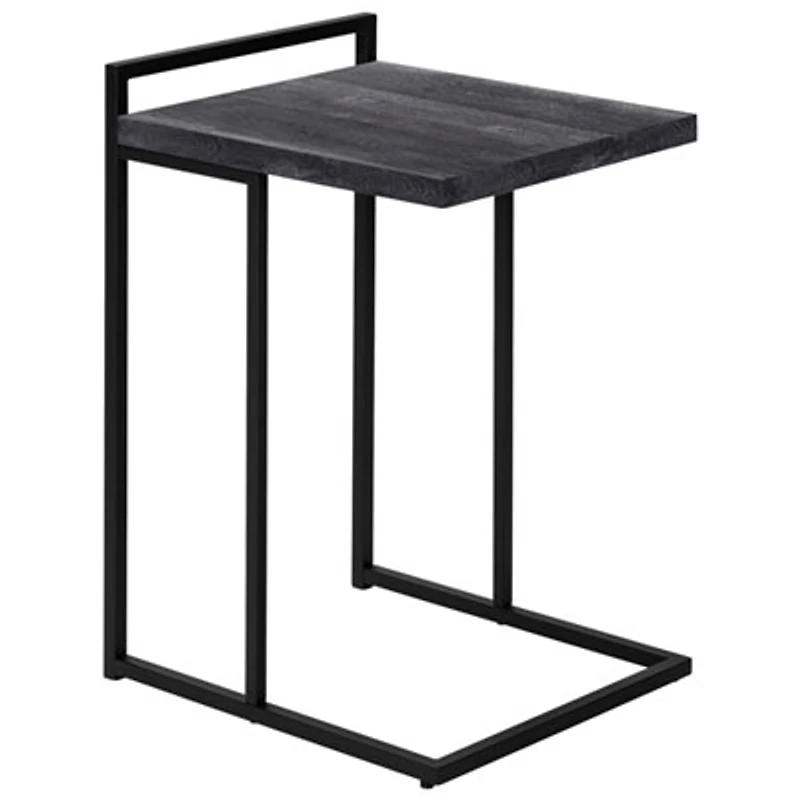Monarch Thick-Panel Contemporary Rectangular Accent Table - Black Reclaimed Wood-Look/Black