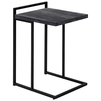 Monarch Thick-Panel Contemporary Rectangular Accent Table - Black Reclaimed Wood-Look/Black