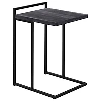 Monarch Thick-Panel Contemporary Rectangular Accent Table - Black Reclaimed Wood-Look/Black