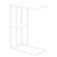Monarch Contemporary Rectangular 2-Shelf Accent Table - White/White