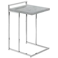Monarch Thick-Panel Contemporary Rectangular Accent Table - Grey Cement-Look/Chrome