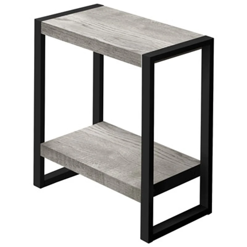 Monarch Contemporary Rectangular End Table - Grey Reclaimed Wood-Look