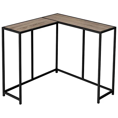 Monarch Contemporary L-Shape Console Table - Dark Taupe