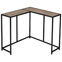 Monarch Contemporary L-Shape Console Table - Dark Taupe