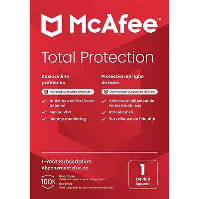 McAfee Total Protection (PC/Mac/iOS/Android) - 1 Device - 1 Year