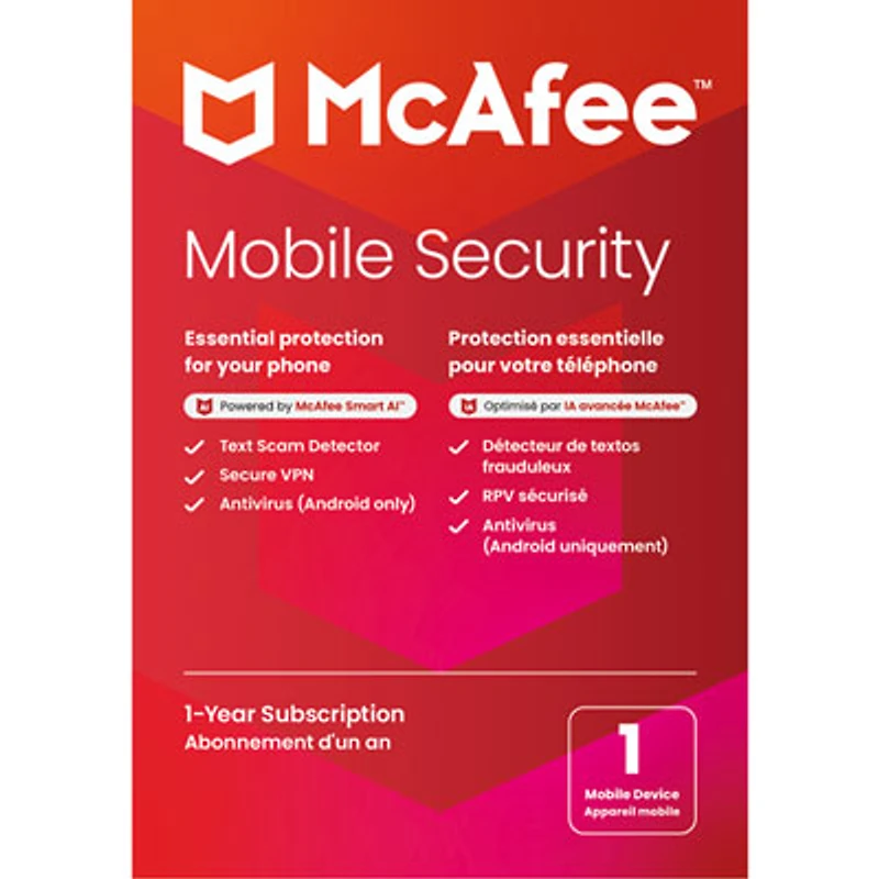 McAfee Mobile Security (iOS/Android) - 1 Device - 1 Year