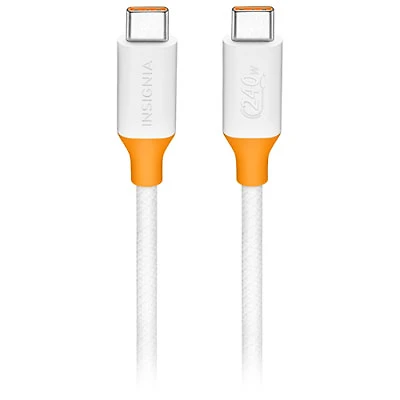Insignia 2.5m (8 ft.) USB-C to USB-C Charge Cable (NS-PC3CC8W23-C) - White - Only at Best Buy