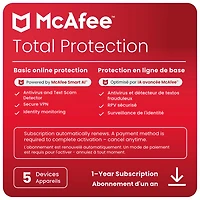 McAfee Total Protection (Windows/Mac/Android/iOS) - Devices - 1 Year