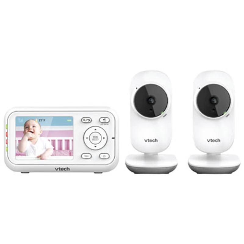 Vtech 2.8" Video Baby Monitor with 2 Cameras, Night Vision & Two-Way Communication (VM3252-2)