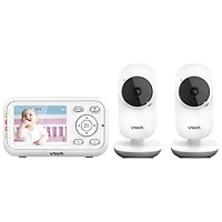 Vtech 2.8" Video Baby Monitor with 2 Cameras, Night Vision & Two-Way Communication (VM3252-2)