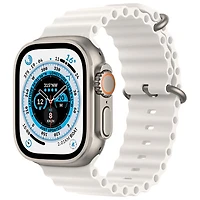 TELUS Apple Watch Ultra (GPS + Cellular) 49mm Titanium Case w/ White Ocean Band - Monthly Financing