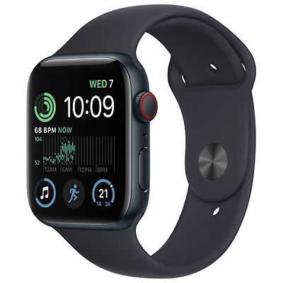 Rogers Apple Watch SE (GPS + Cellular) 44mm Midnight Aluminum Case with Midnight Sport Band (2022) - Monthly Financing