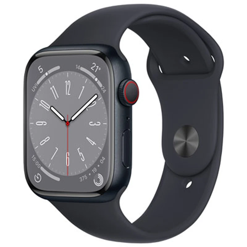 Virgin Plus Apple Watch Series 8 (GPS + Cellular) 45mm Midnight Aluminum Case w/ Midnight Sport Band - M/L - Monthly Financing