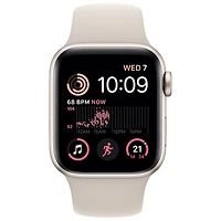 Rogers Apple Watch SE (GPS + Cellular) 40mm Starlight Aluminum Case with Starlight Sport Band (2022) - Monthly Financing