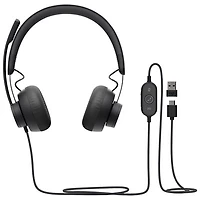 Logitech Zone 750 Wired Noise-Cancelling On-Ear Headset - Graphite