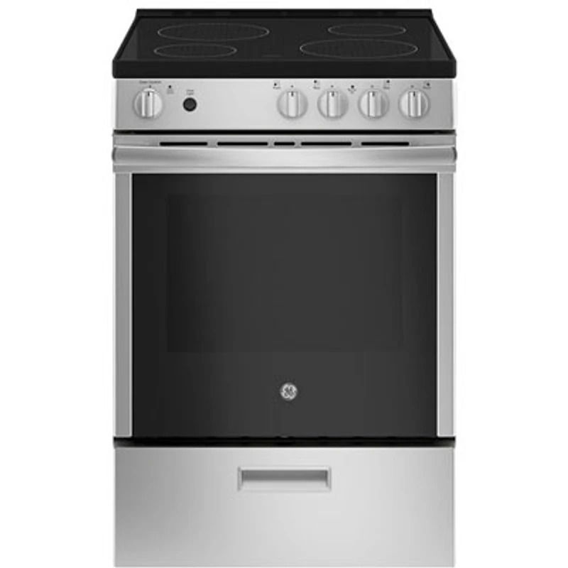 Open Box - GE 24" 2.9 Cu. Ft. Freestanding Electric Range (JCAS640RMSS) - Stainless Steel -Scratch & Dent