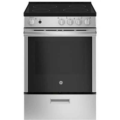 Open Box - GE 24" 2.9 Cu. Ft. Freestanding Electric Range (JCAS640RMSS) - Stainless Steel -Scratch & Dent