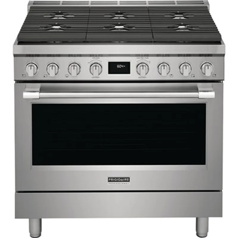Frigidaire Professional 36" 4.4 Cu. Ft. True Convection 6-Burner Dual Fuel Range (PCFD3670AF) -Stainless