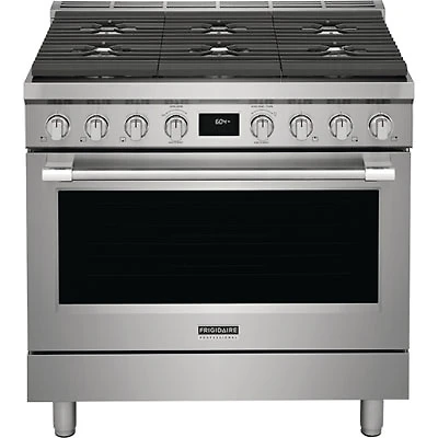 Frigidaire Professional 36" 4.4 Cu. Ft. True Convection 6-Burner Dual Fuel Range (PCFD3670AF) -Stainless
