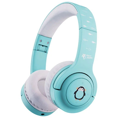 Planet Buddies Kids Wireless Bluetooth Headphones - Light Blue Penguin