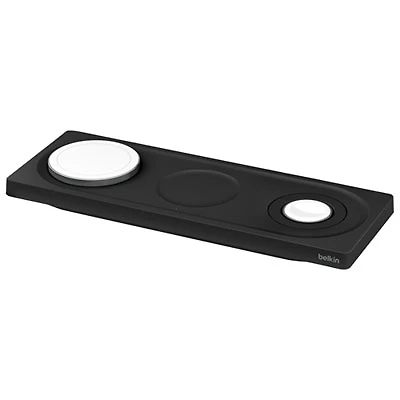 Belkin MagSafe 3-in-1 Wireless Charging Pad for Apple Watch, iPhone 15/14/13/12 & AirPods - Black