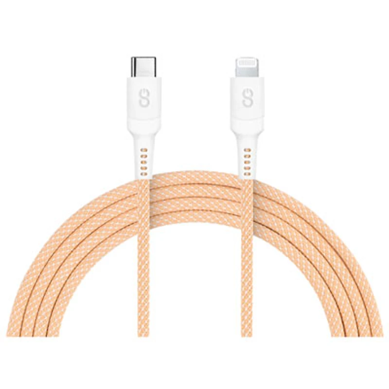 LOGiiX Vibrance 1.5m (4.9 ft.) Braided Lightning to USB-C Cable (LGX-13329) - Orange