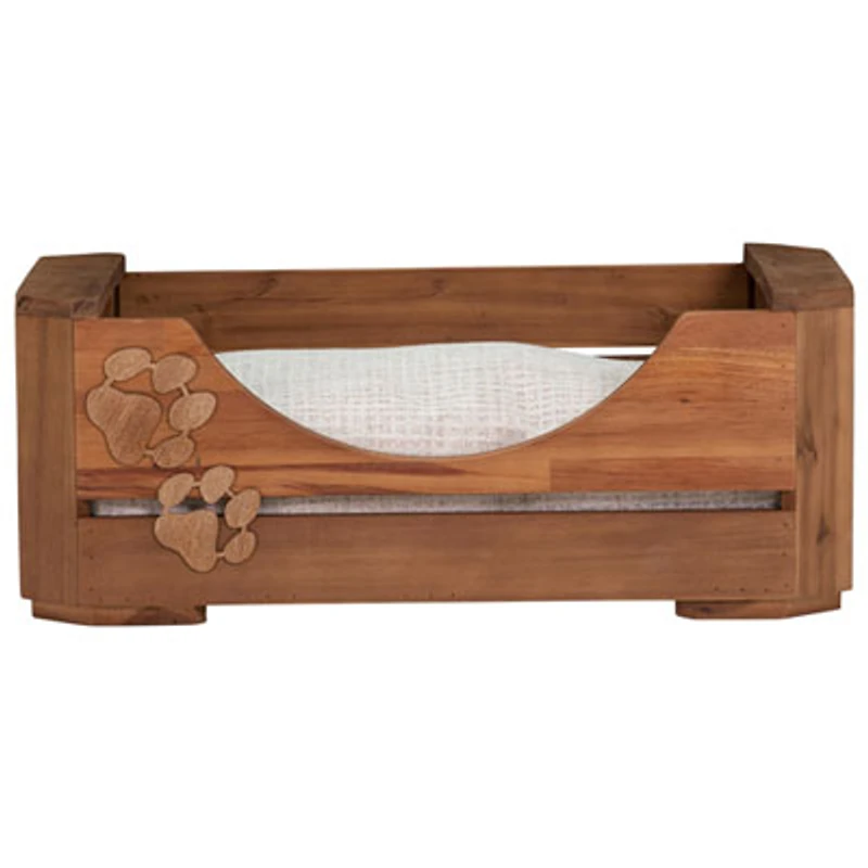 Bowser & Meowser Paw Print Wood Pet Bed