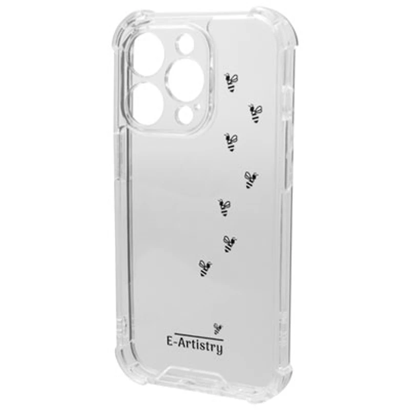 E-Artistry & Co. Signature Bee Spiral Fitted Hard Shell Case for iPhone 14 Pro - Clear