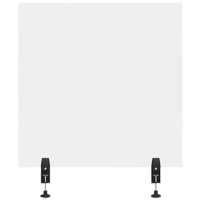 Luxor Reclaim Acrylic Clamp-On Sneeze Guard Desk Divider - 30" x 30" - Clear