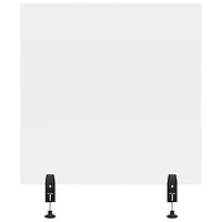 Luxor Reclaim Acrylic Clamp-On Sneeze Guard Desk Divider - 30" x 30" - Clear