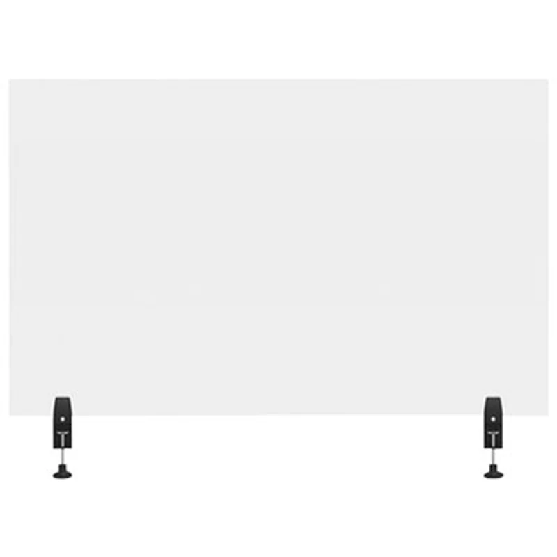 Luxor Reclaim Acrylic Clamp-On Sneeze Guard Desk Divider - 48" x 30" - Clear