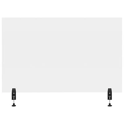 Luxor Reclaim Acrylic Clamp-On Sneeze Guard Desk Divider - 48" x 30" - Clear