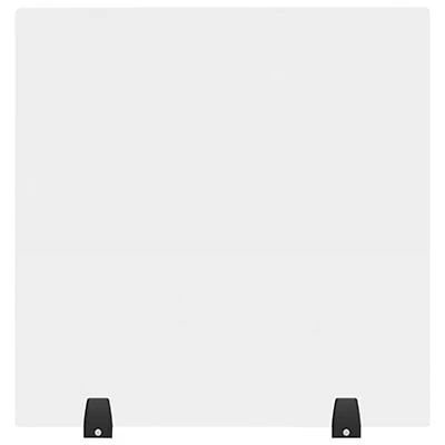 Luxor Reclaim Acrylic Tabletop Sneeze Guard Desk Divider - 24" x 24" - Clear