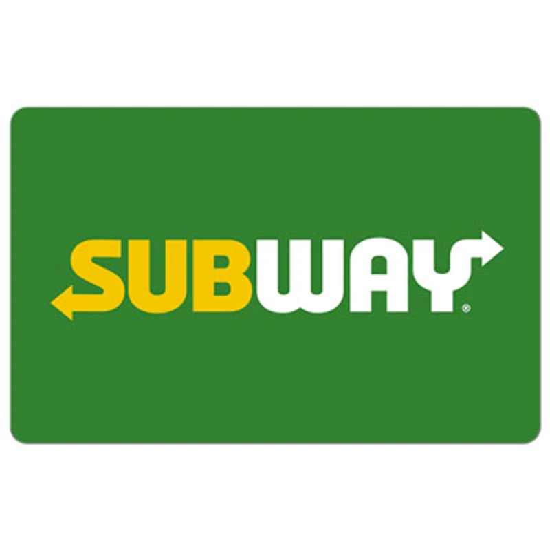 Subway Gift Card - $100 - Digital Download