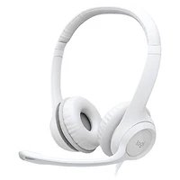 Logitech H390 Wired Headset with Noise Cancelling Microphone - Off-White