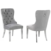 Brassex Julian Contemporary Fabric Tufted Accent Chair - Set of 2