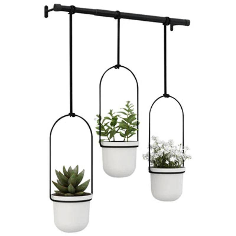 Triflora Modern Hanging Planter - White