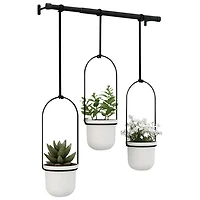 Triflora Modern Hanging Planter - White