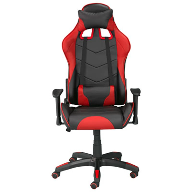Brassex Sorrento High-Back Fabric Gaming Chair with Tilt & Recline - Red