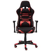 Brassex Theodore High-Back Fabric Gaming Chair - Black/Red