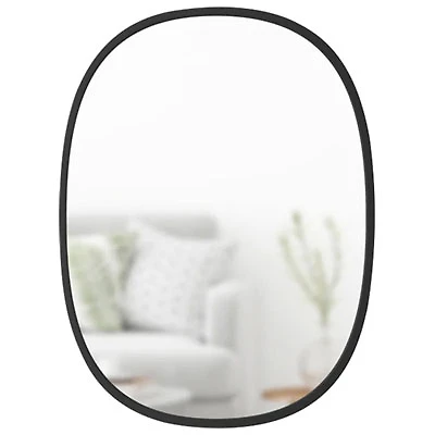 Hub 18" x 24" Oval Wall Mirror - Black
