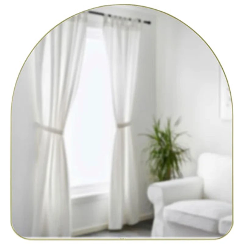 Hubba Arched 34" x 36" Wall Mirror - Brass