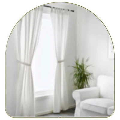 Hubba Arched 34" x 36" Wall Mirror - Brass