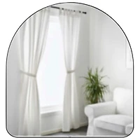 Hubba Arched 34" x 36" Wall Mirror - Metallic Titanium