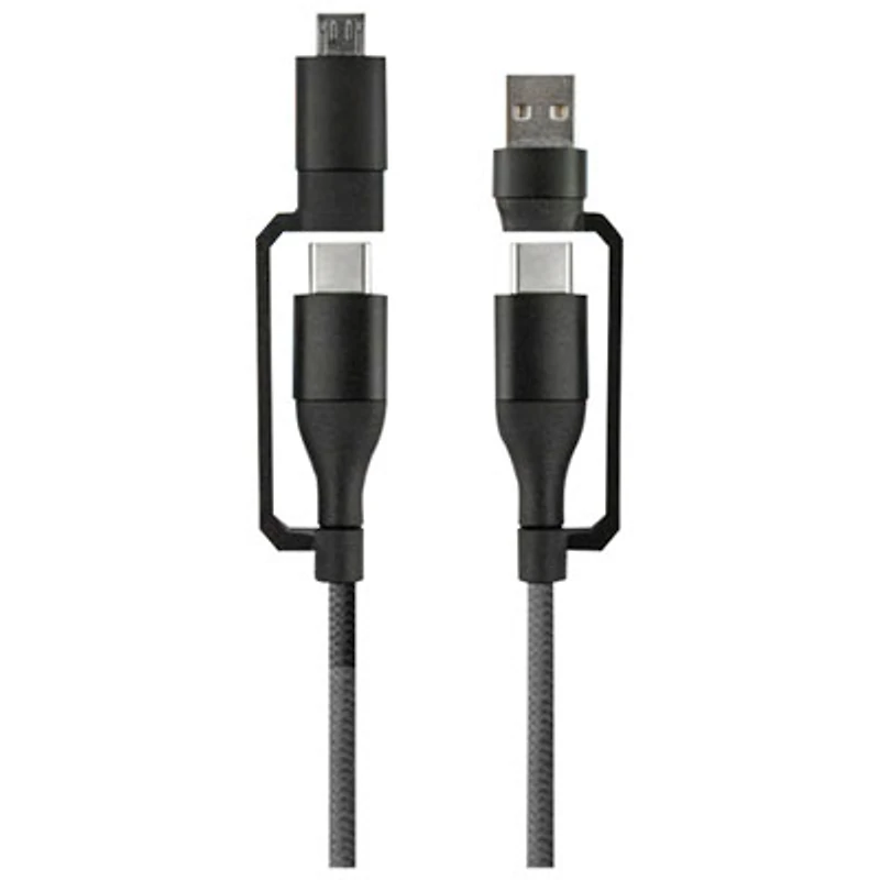 LOGiiX 1.5m (5 ft.) USB-C to USB-C Cable with USB-A/MicroUSB Connectors (LGX-13092) - Black